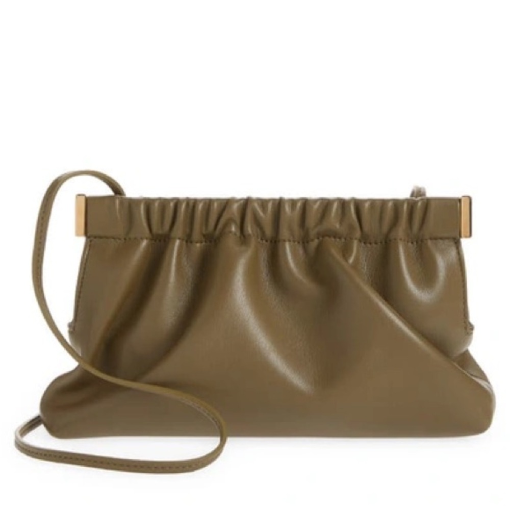 NANUSHKA BAG THE BAR MINI CLUTCH WITH REMOVABLE STRAP KHAKI NWOT